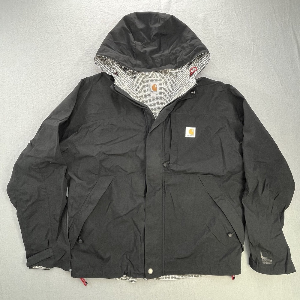 Carhartt Shoreline Storm Defender Rain Jacket Black Men's Medium Regular 101570